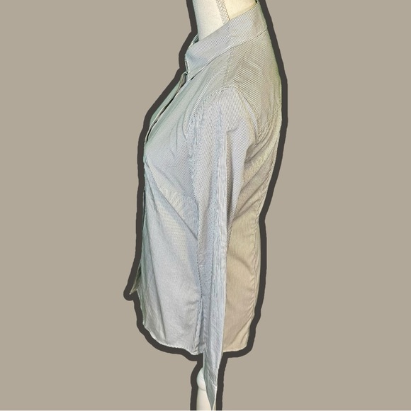 NWT J. Crew Factory Haberdashery Blue & White ‘Striped Classic Button-Up Shirt’ - Picture 5 of 13